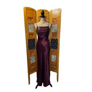 Vtg 90s Y2K Purple Fairycore Whimsigoth Prom Empire Waist Dress Evening Gown 6